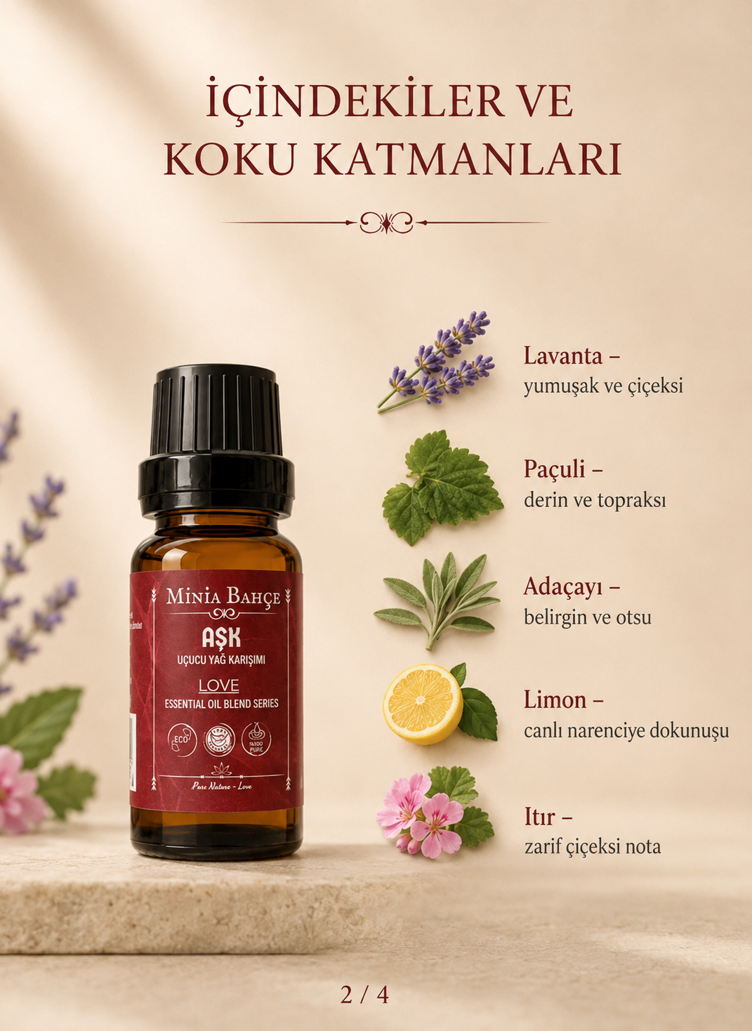 Aşk (Love) Uçucu Yağ Karışımı - %100 Saf, 10 ml