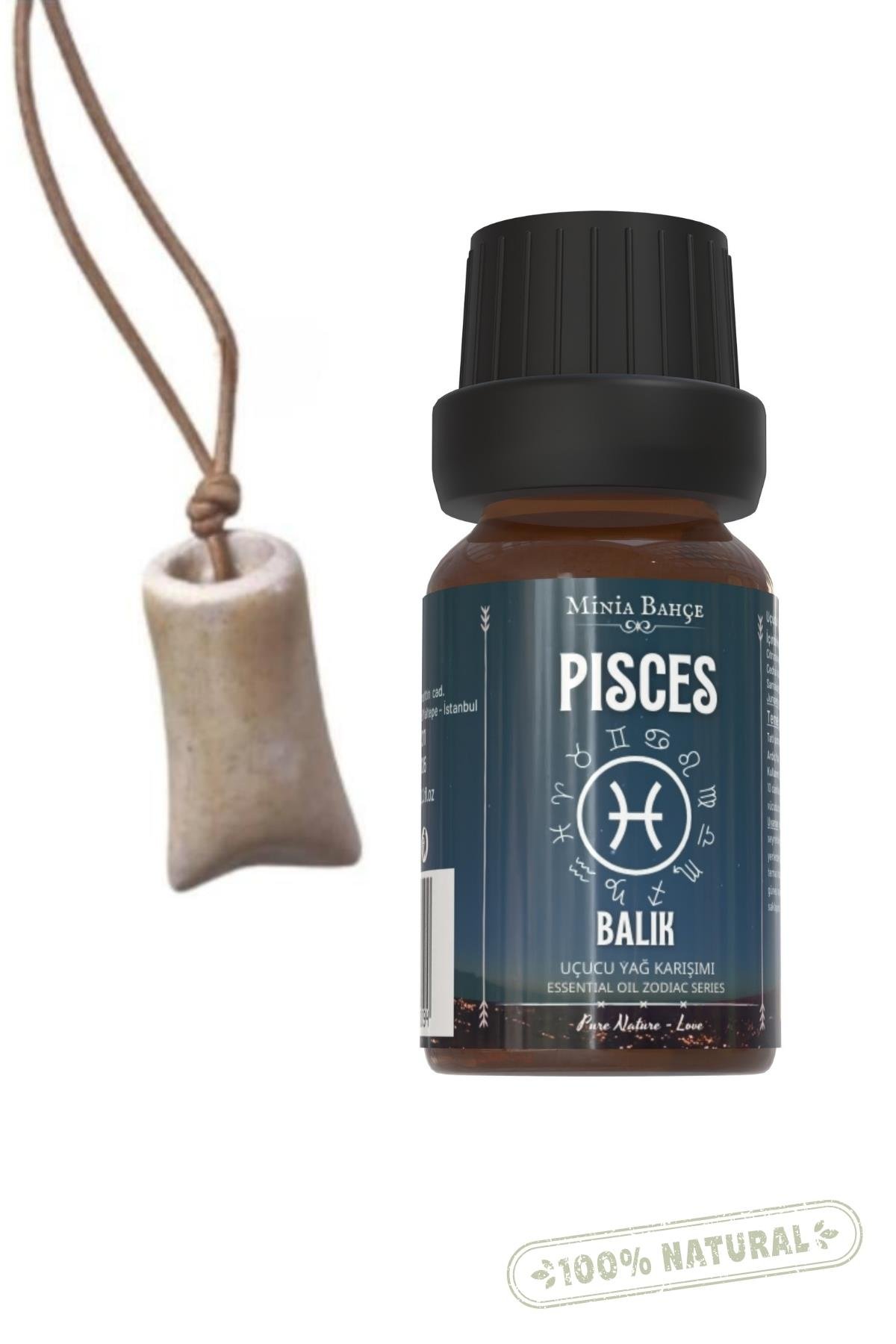 Balık Burcu - Pisces, Uçucu Yağ Karışımı, 10ml & Koku Hazneli Kolye02