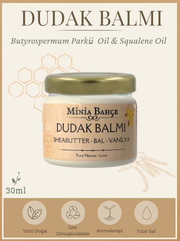 Ballı Vanilyalı Dudak Balmı – %100 Saf ve Doğal | 30 ml
