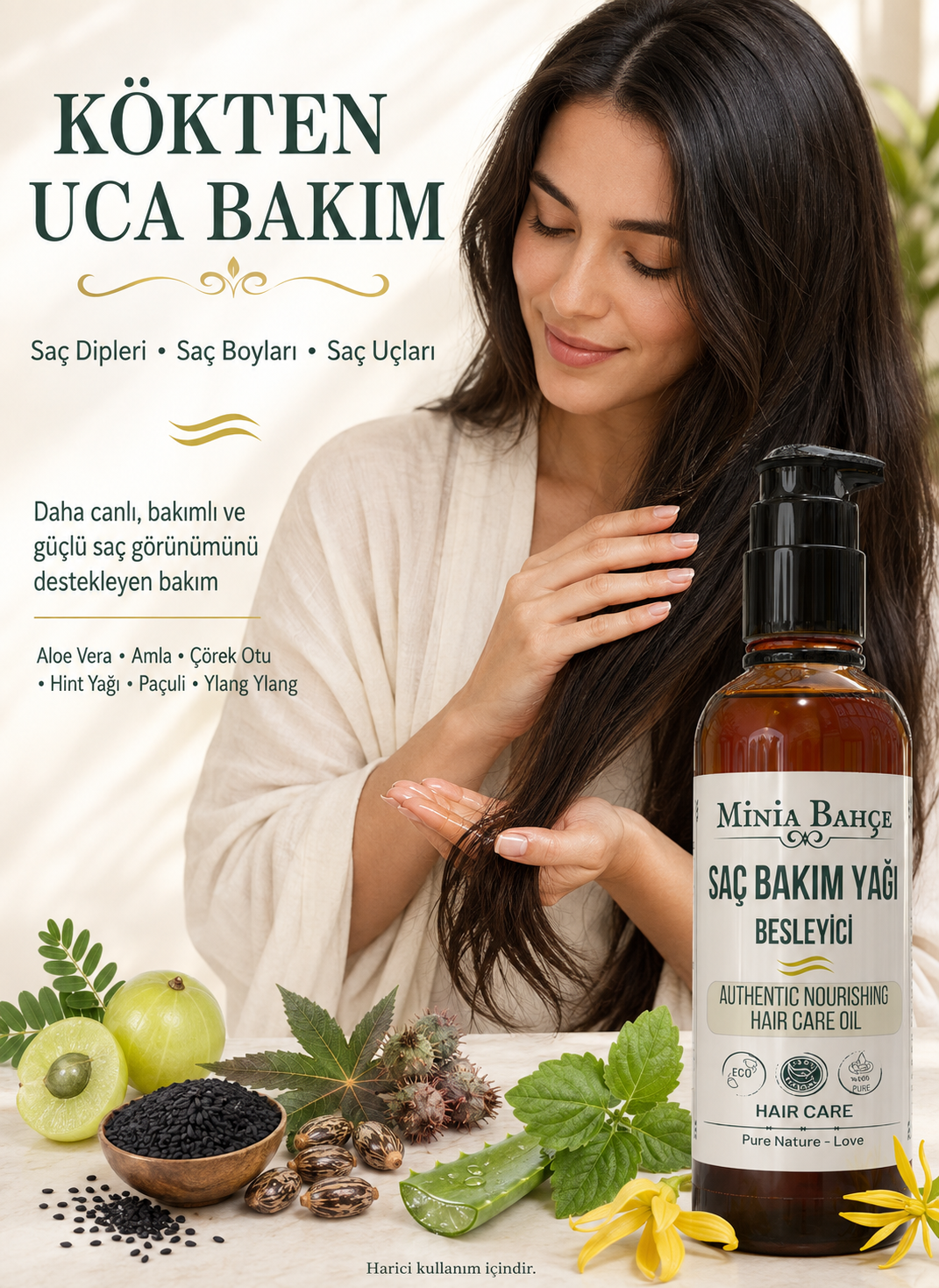 Besleyici Saç Bakım Yağı, %100 Doğal Ve Katkısız, 100ml