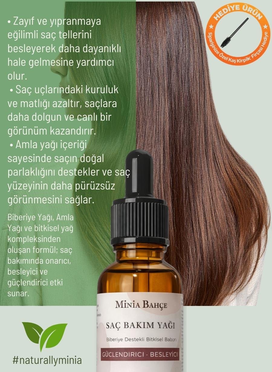 Biberiye Yağı Kompleksi Saç Dökülmesine Karşı Güçlendirici, Saç Uzamasını Destekleyen Bitkisel Saç Bakım Yağı – 50 ml