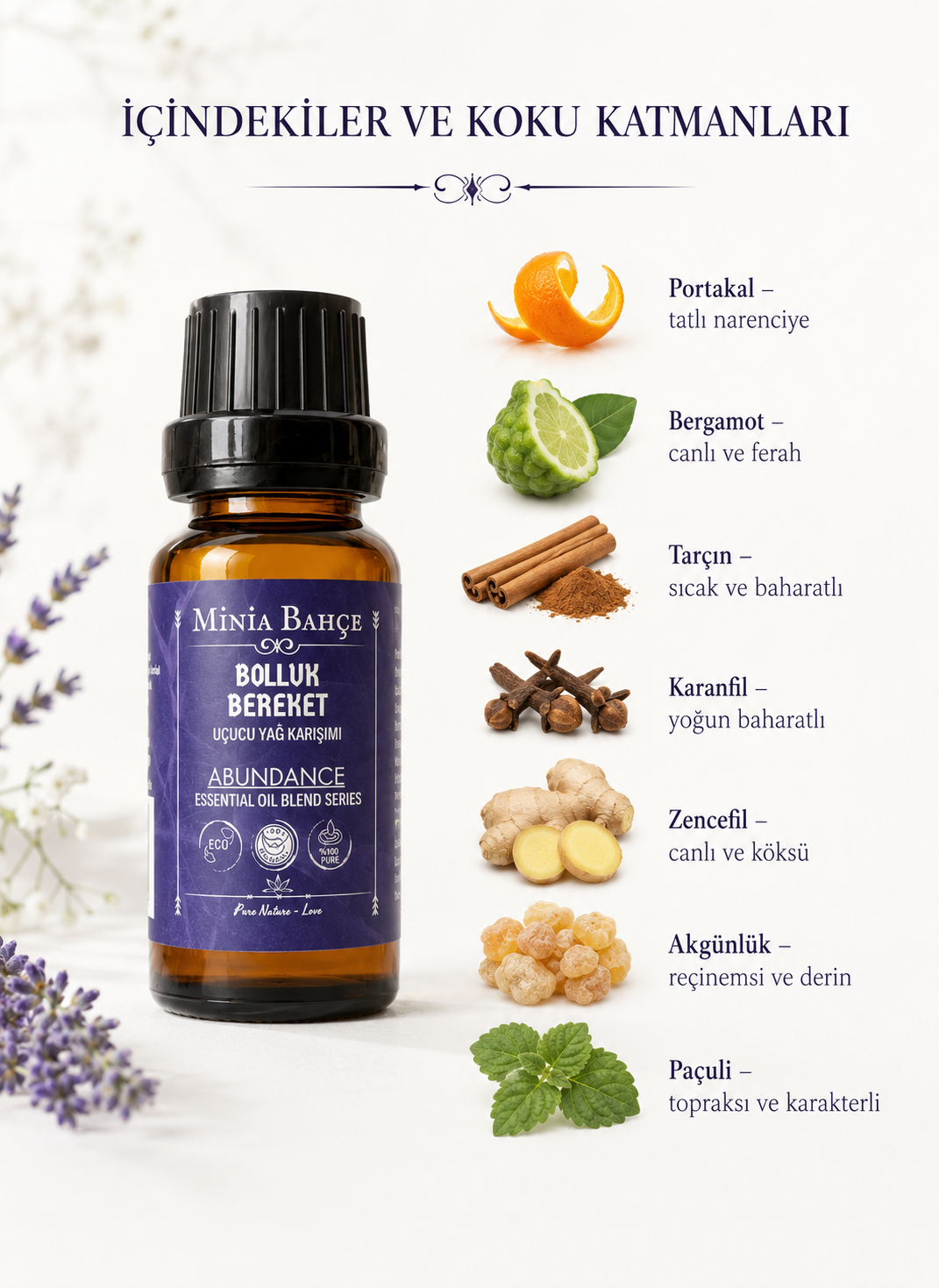 Bolluk-Bereket (Abundance) Uçucu Yağ Karışımı, %100 Saf, 10 ml