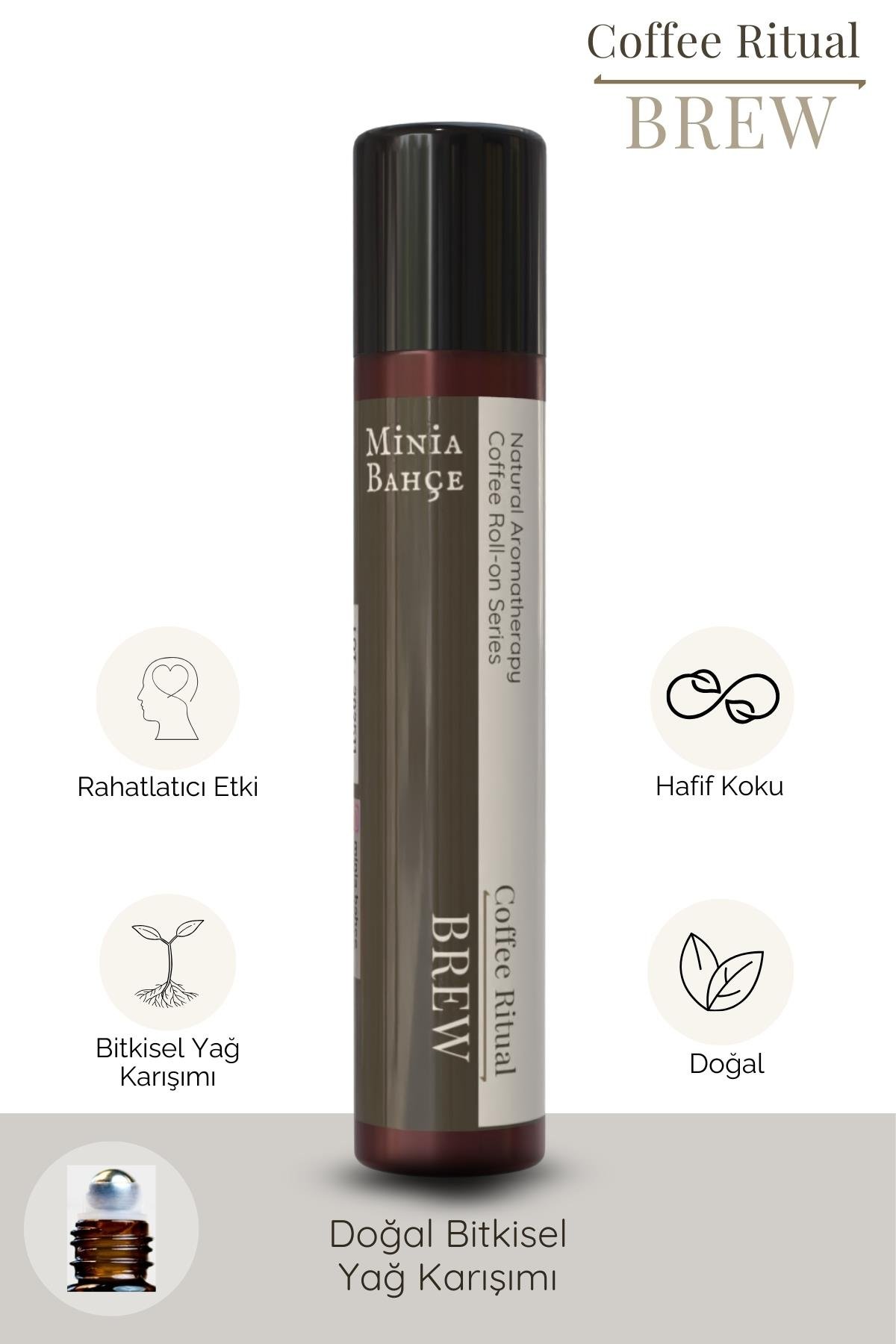 Brew Ritüel İkili Set – Brew Soy Wax Mum (100 g) + Brew Aroma Roll (10 ml)