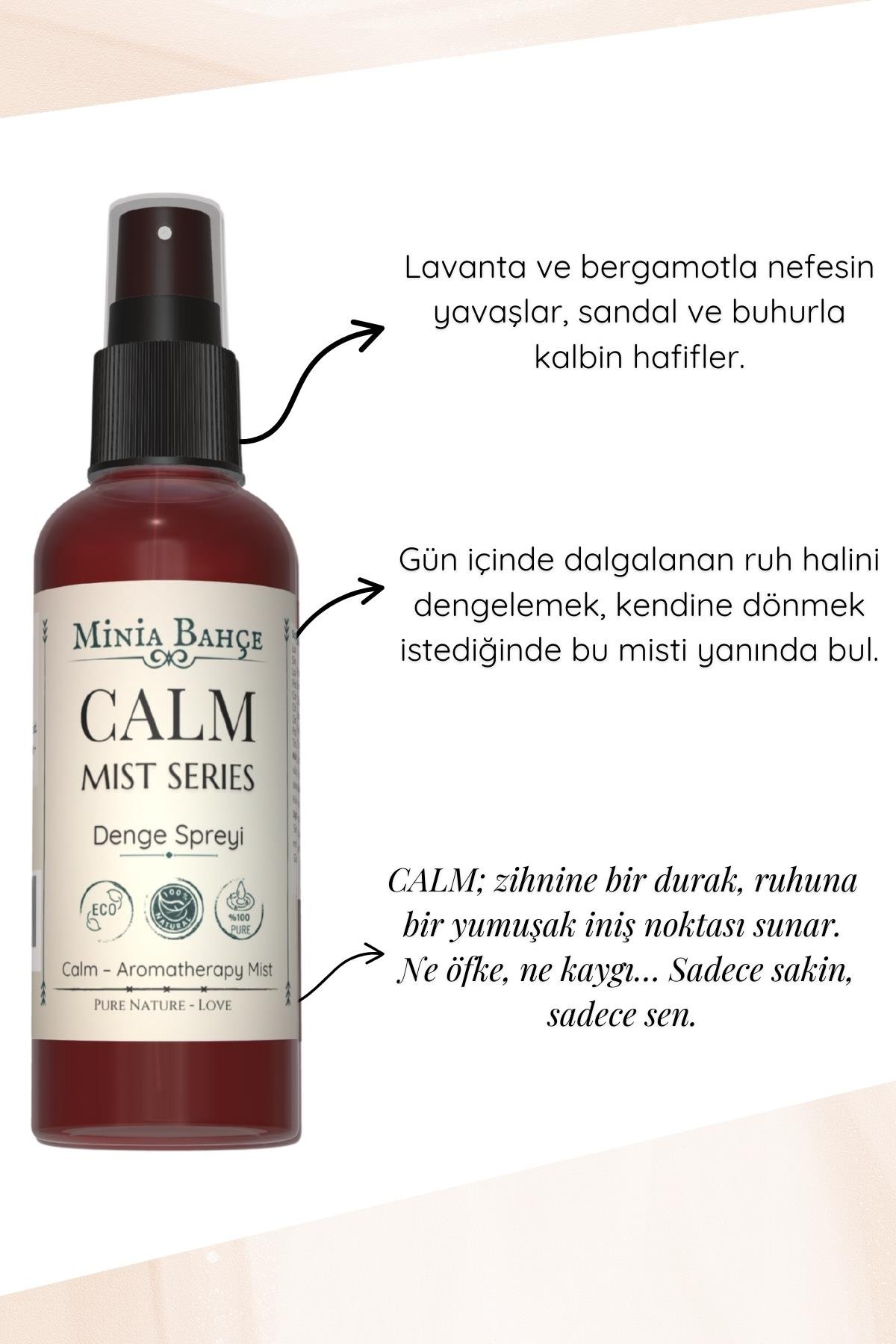 CALM Mist – Lavanta & Sedir Yağlı Yatıştırıcı Aromaterapi Vücut Spreyi (100 ml)