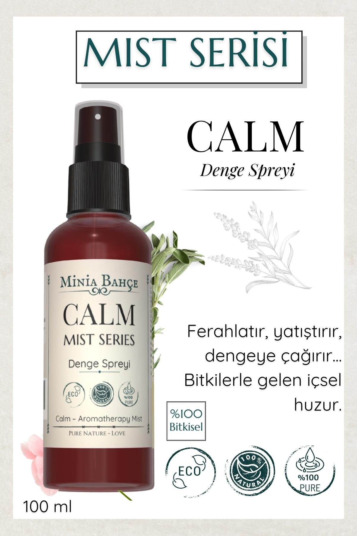 CALM Mist – Lavanta & Sedir Yağlı Yatıştırıcı Aromaterapi Vücut Spreyi (100 ml)