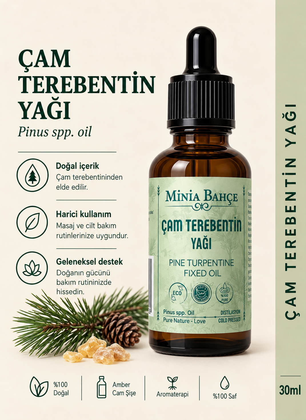 Çam Terebentin Uçucu Yağı – 30 ml | %100 Saf