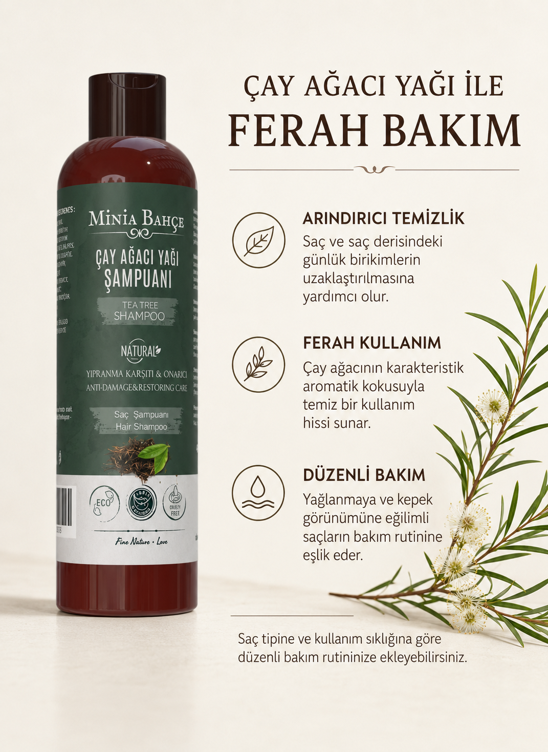 Çay Ağacı Yağı Özlü Şampuan - 400 ml | Besleyici ve Onarıcı Saç Bakımı