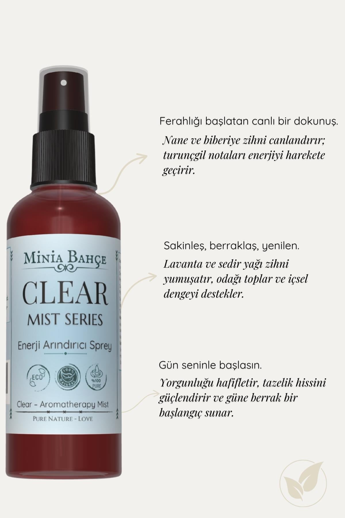 CLEAR Mist – Lavanta, Paçuli ve Sedir Yağlı Arındırıcı Aromaterapi Vücut Spreyi (100 ml)