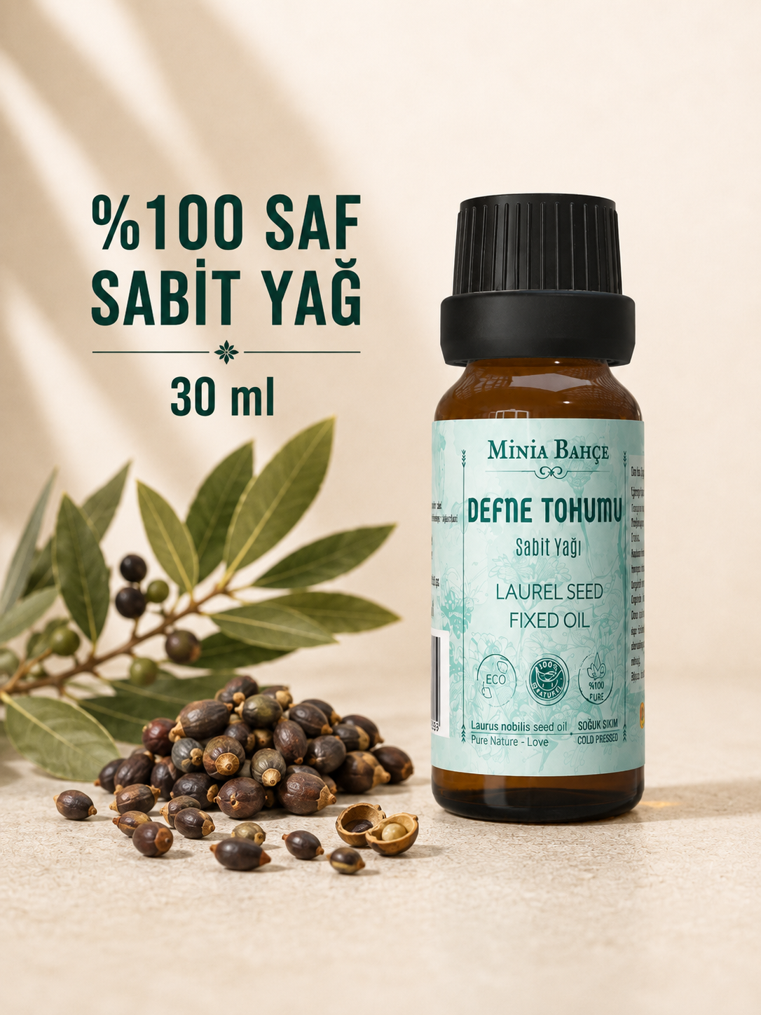 Defne Tohumu Sabit Yağı 20ml - %100 Saf ve Doğal