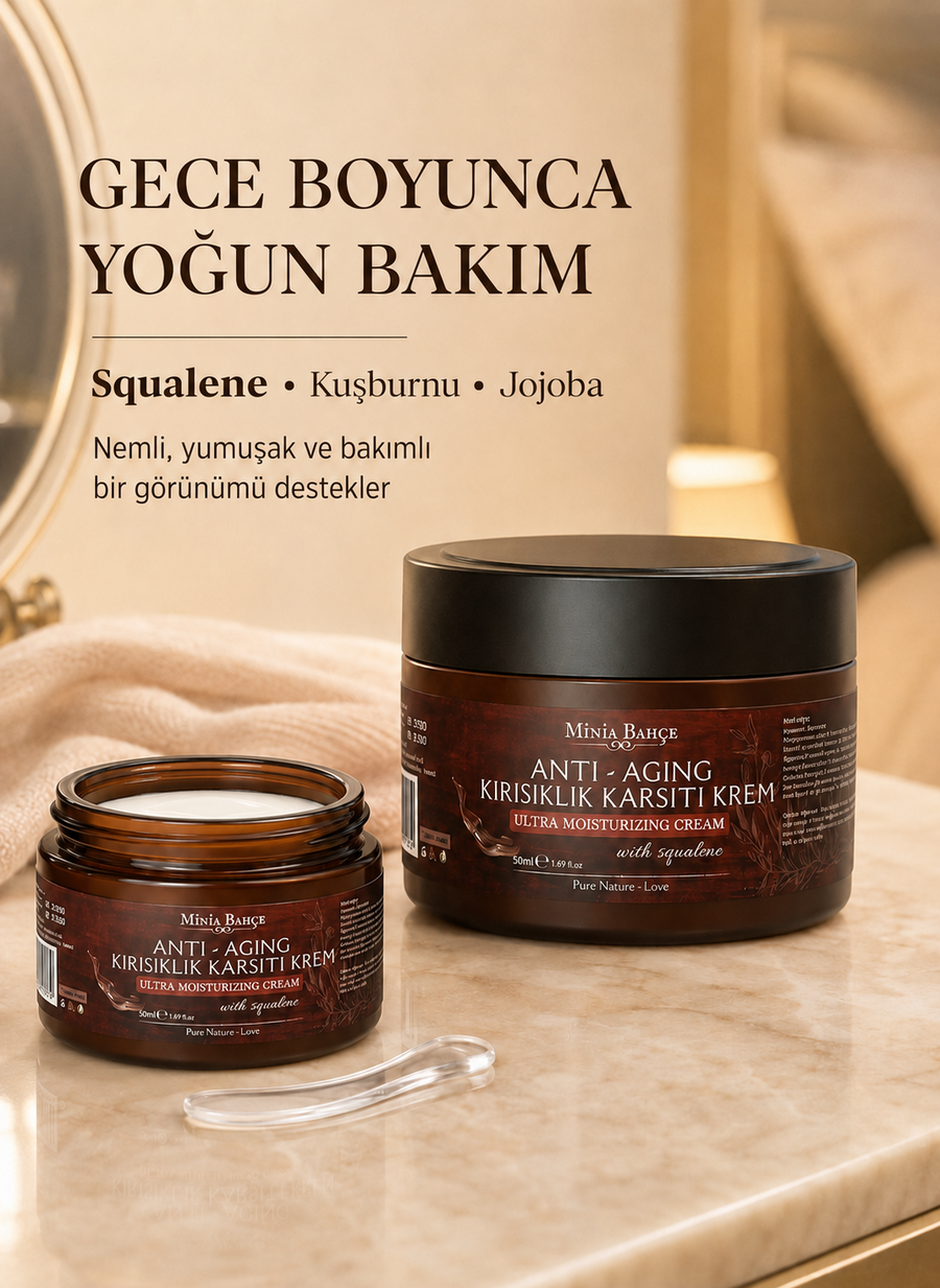 Doğal Anti-Age Kırışıklık Karşıtı Krem – %100 Doğal ve Saf, 50 ml