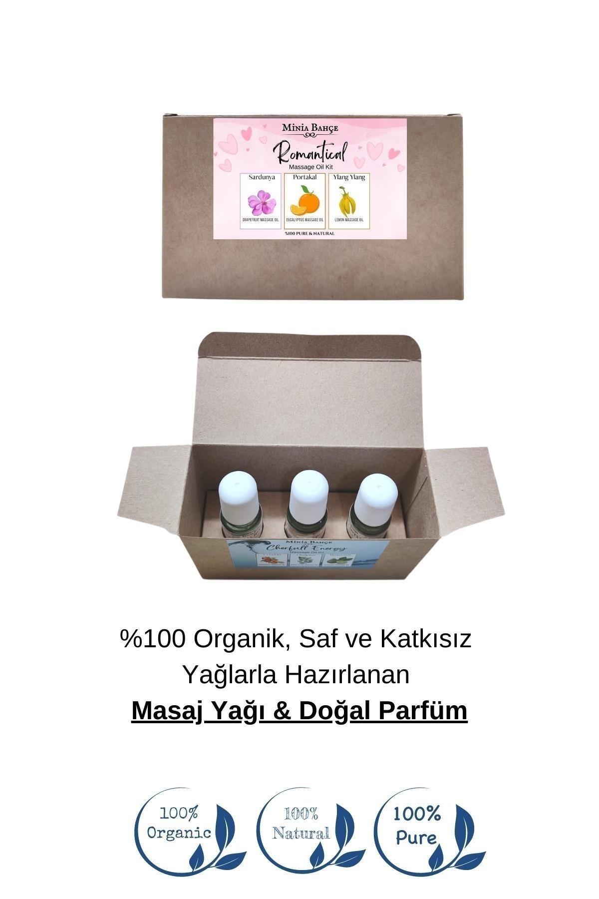 Doğal Roll On, Romantik Seti, Sardunya, Ylang Ylang Ve Portakal Uçucu Yağı, 10ml X 3