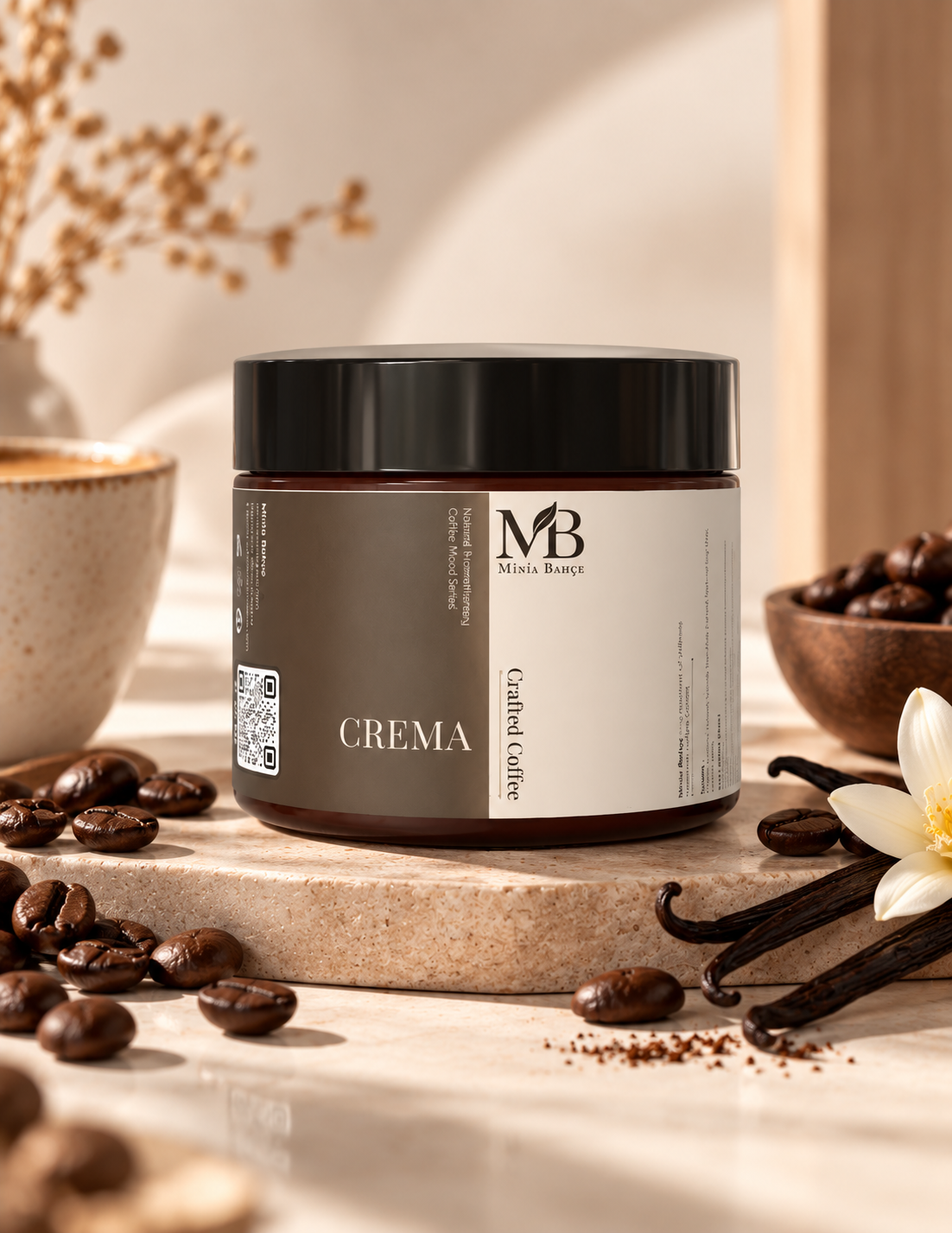 Doğal Soya Mum – Kahve & Vanilya Kokulu, Krema Notalı | 100 g