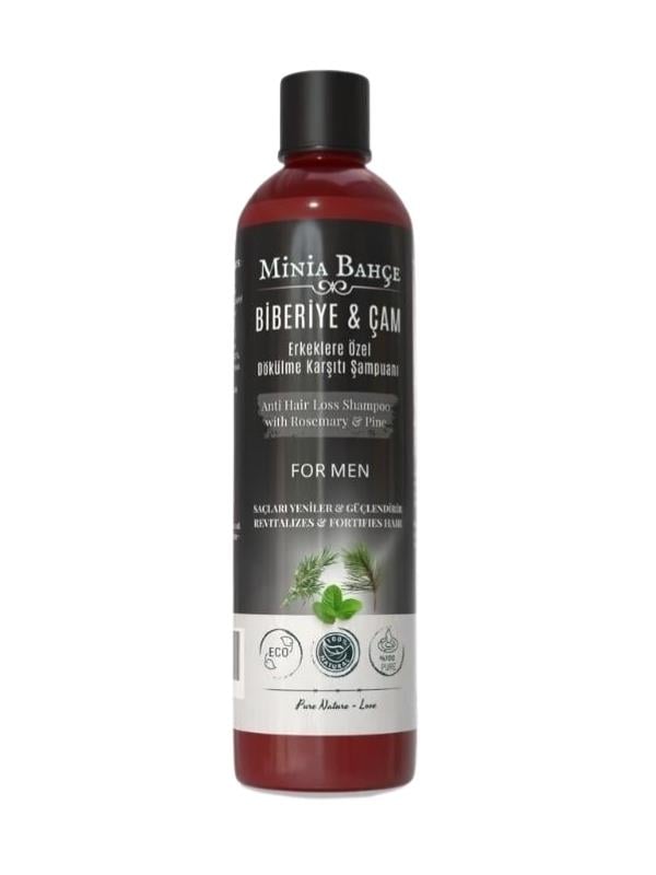 Erkeklere Özel Doğal Şampuan – Biberiye & Çam Özlü | Güçlendirici ve Arındırıcı Bakım – 400 ml