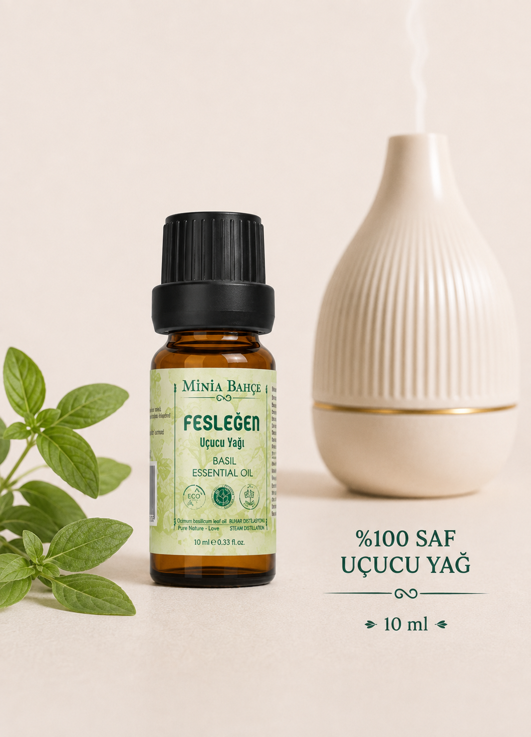 Fesleğen Uçucu Yağı, %100 Doğal ve Saf, 10 Ml
