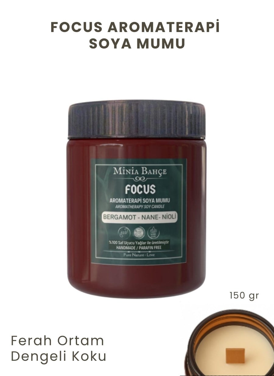 Focus Aromaterapi Seti - Roll (10 ml) + Soya Mum (150gr)