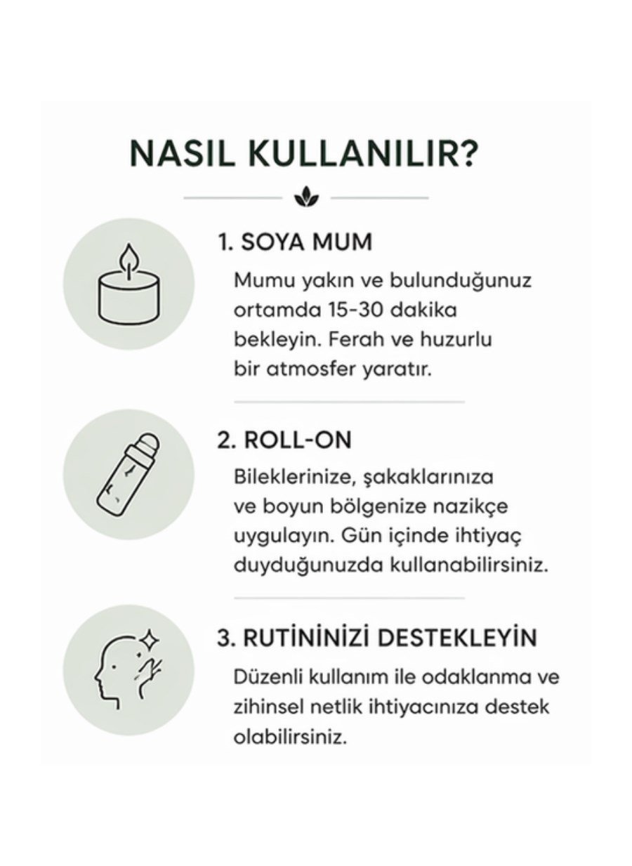 Focus Aromaterapi Seti - Roll (10 ml) + Soya Mum (150gr)
