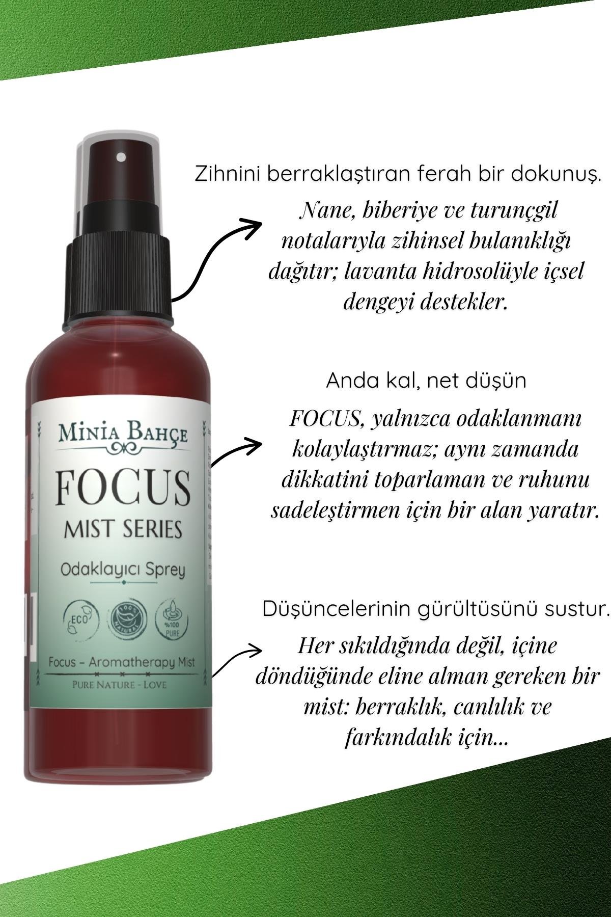 FOCUS Mist – Biberiye & Nane İçerikli Ferahlatıcı Aromaterapi Spreyi (100 ml)