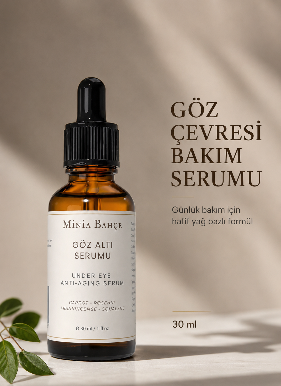 Göz Çevresi Bakım Serumu – 30 ml | Bitkisel Yağlarla Günlük Bakım
