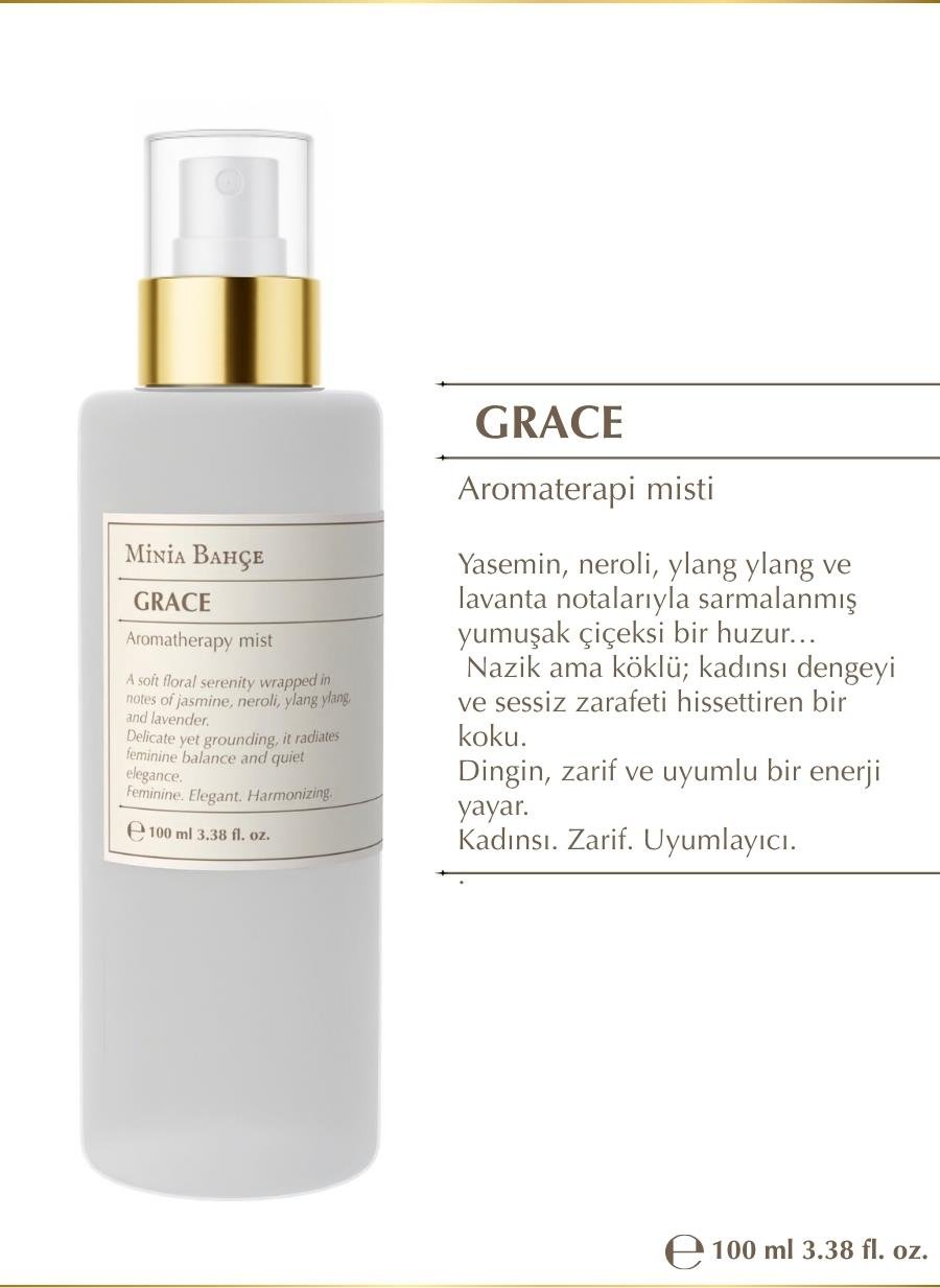 GRACE Mist – Gül Hidrosolü ve Yaseminli Kadınsı Doğal Saç & Vücut Spreyi (100 ml)