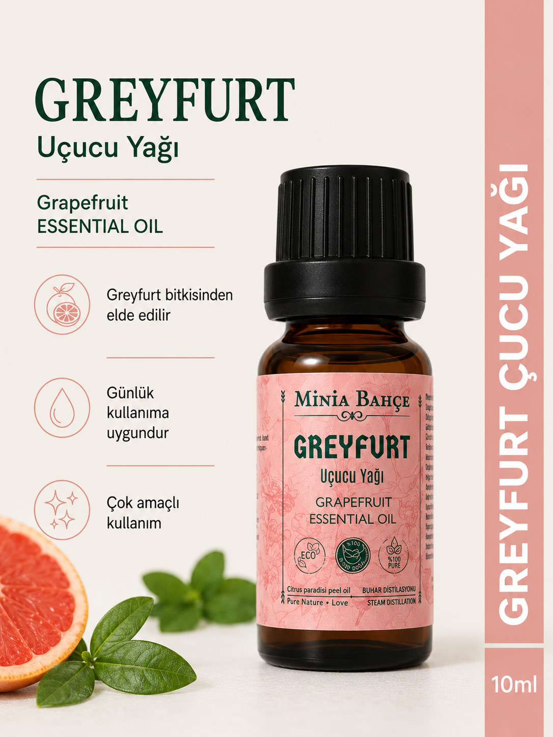 Greyfurt Uçucu Yağı, 10 Ml, %100 Saf