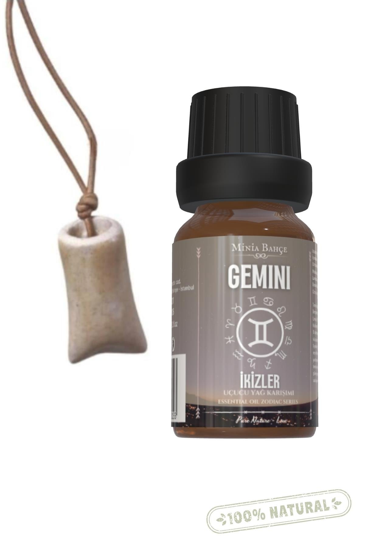 Ikizler Burcu - Gemini, Uçucu Yağ Karışımı, 10ml, & Koku Hazneli Kolye02