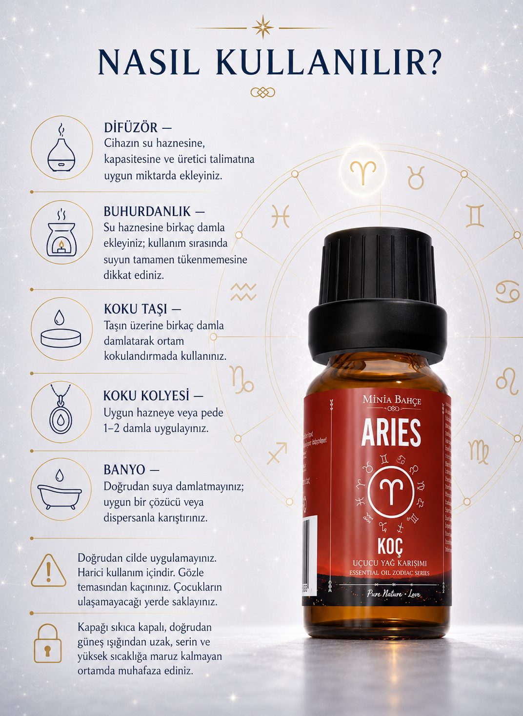 Koç Burcu - Aries, Uçucu Yağ Karışımı, 10ml