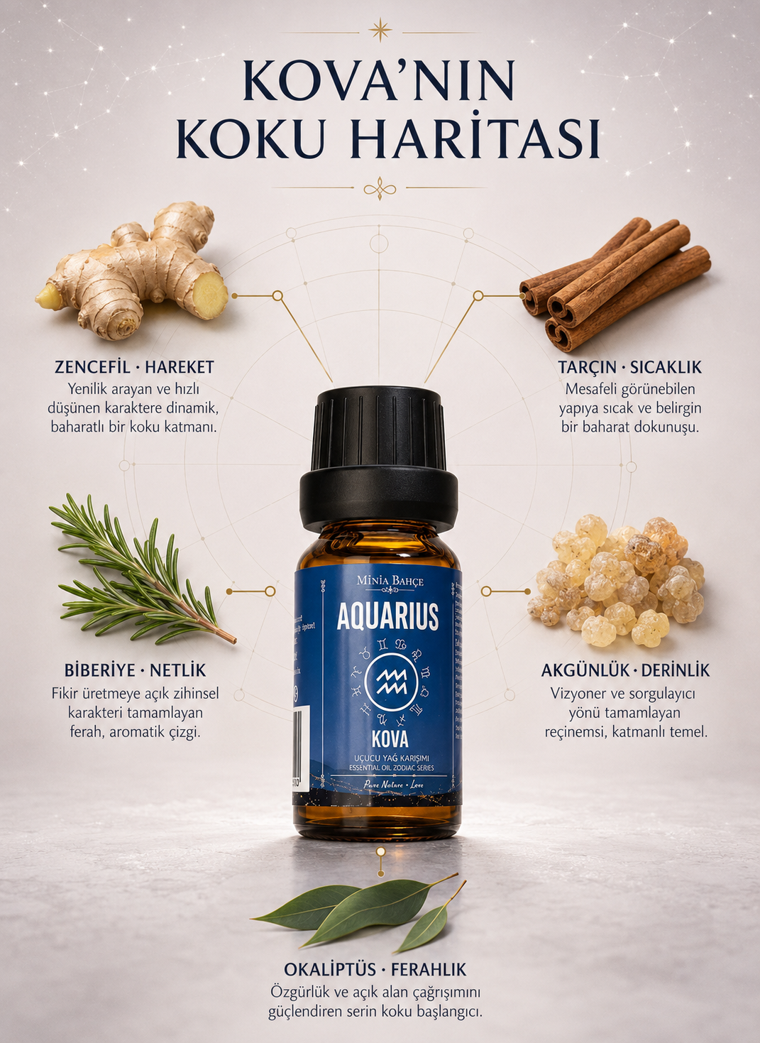 Kova Burcu - Aquarius Uçucu Yağ Karışımı, 10ml