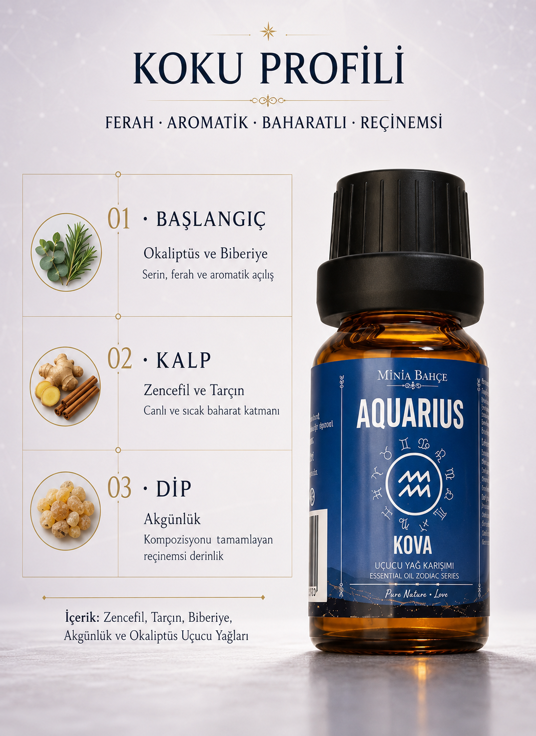 Kova Burcu - Aquarius Uçucu Yağ Karışımı, 10ml