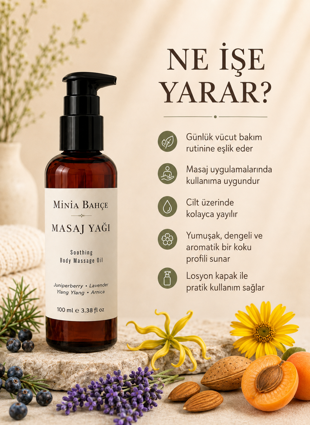 Lavanta Aromaterapi Masaj Yağı 100 ml | Ardıç ve Ylang Ylang