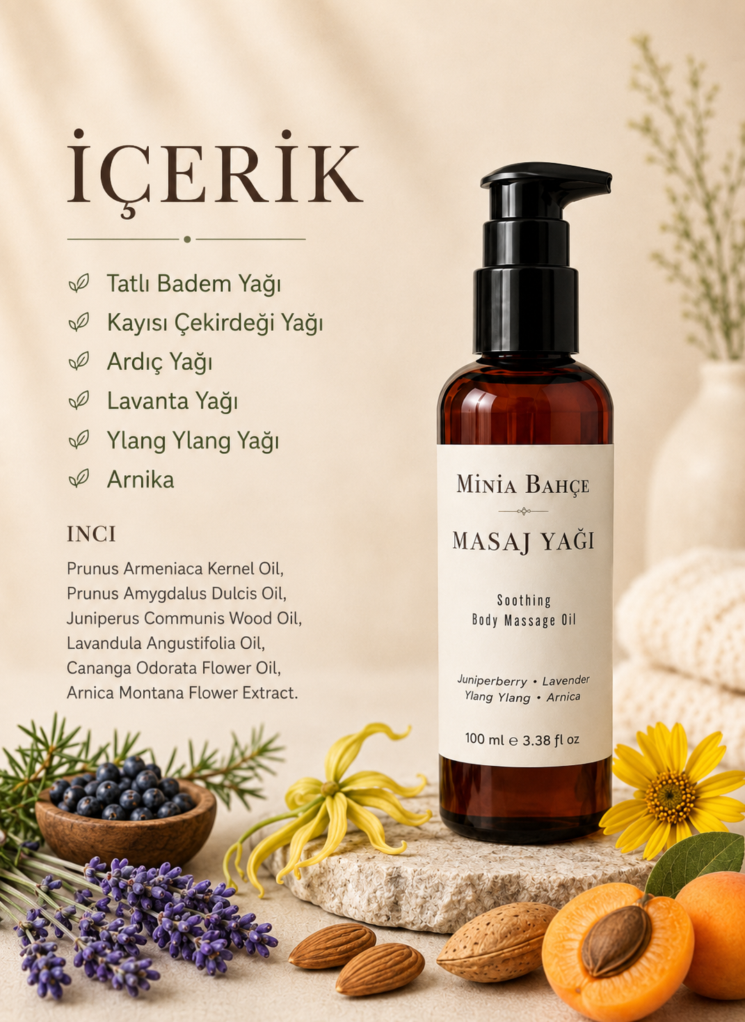Lavanta Aromaterapi Masaj Yağı 100 ml | Ardıç ve Ylang Ylang
