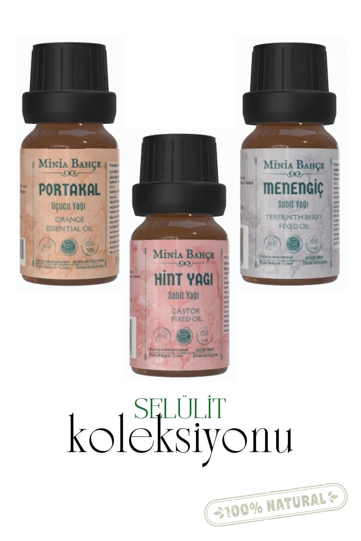 Menengiç Yağı 20ml, Portakal Yağı 20ml, Hint Yağı 20ml, %100 Saf
