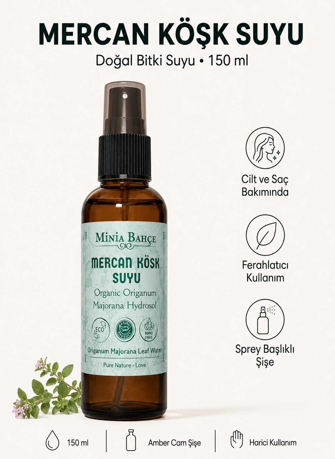 Mercan Köşk Suyu (%100 Doğal Hidrosol) - 150 ml