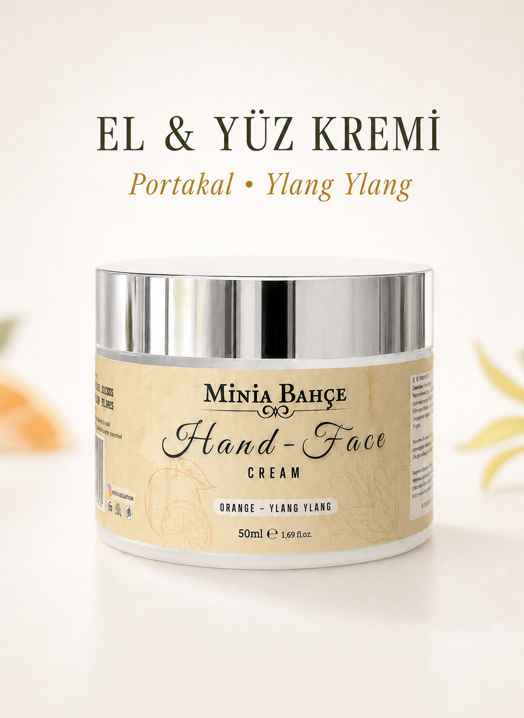 Minia Bahçe Portakal & Ylang Ylang El ve Yüz Kremi - Koruyucu ve Besleyici Bakım 50ml