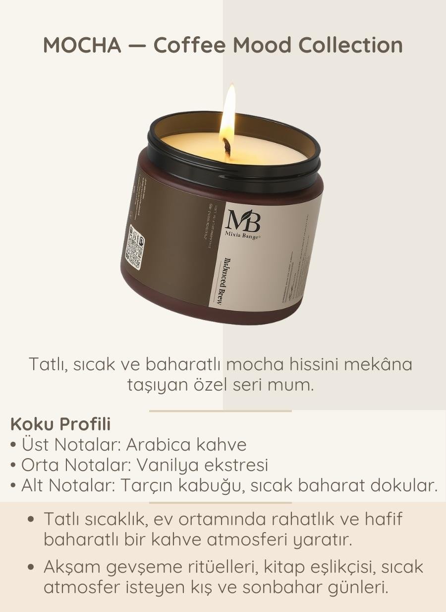 Mocha Ritüel İkili Set – Mocha Soy Wax Mum (100 g) + Deep Aroma Roll-On (10 ml)