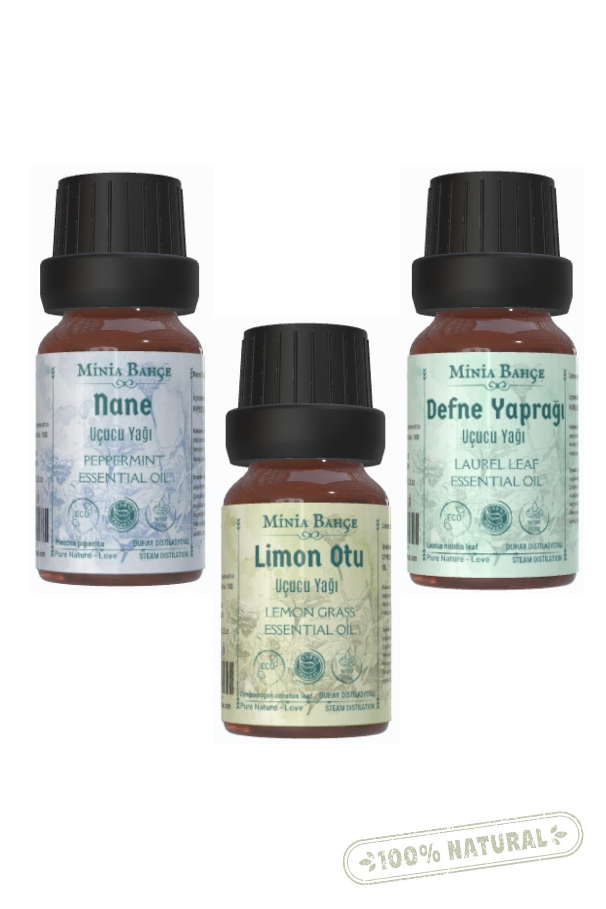 Nane Yağı 10ml - Defne Yaprağı Yağı 10 Ml- Limon Otu Yağı 10ml