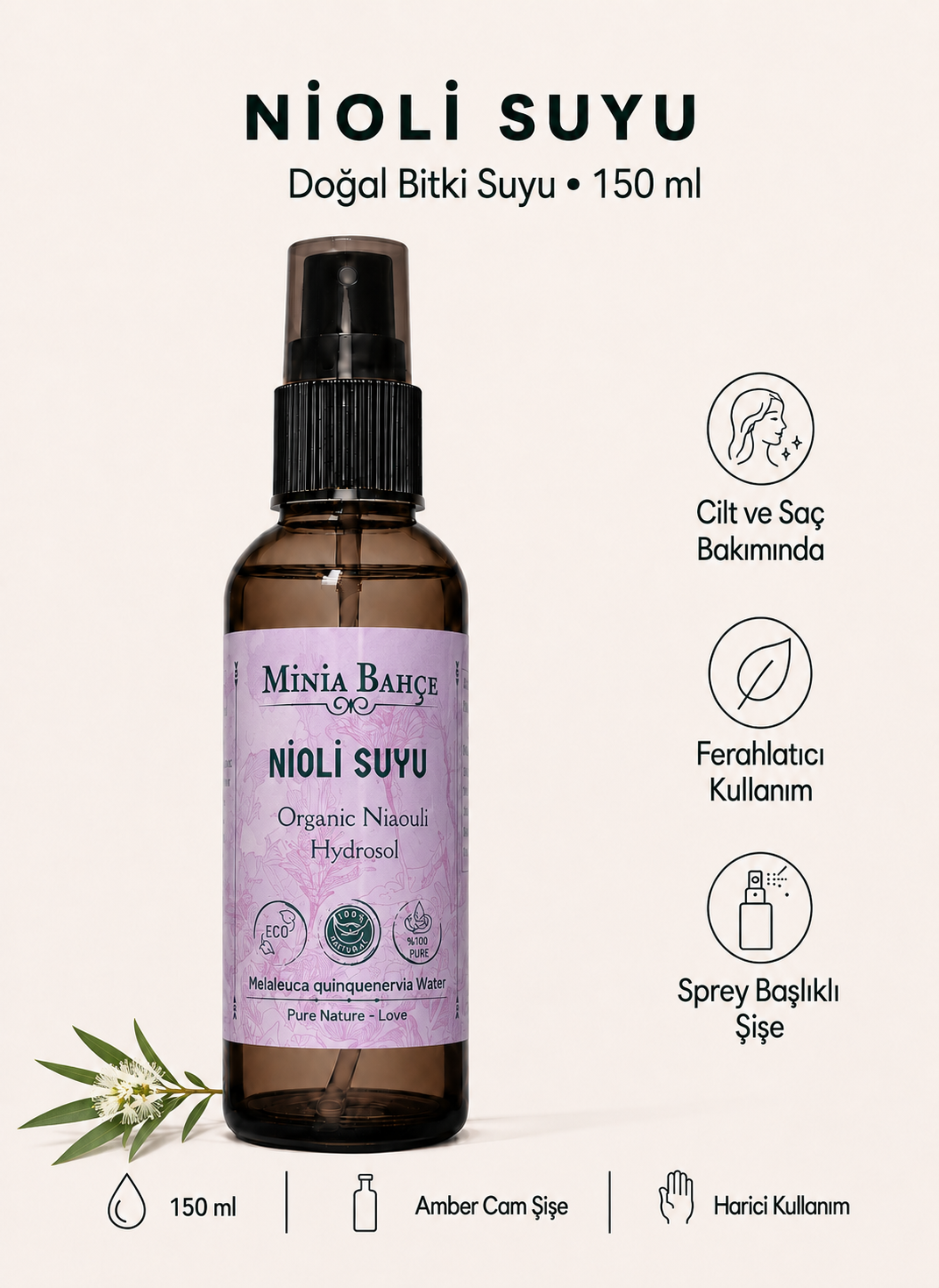 Nioli Suyu -%100 Doğal Hidrosol, 150ml