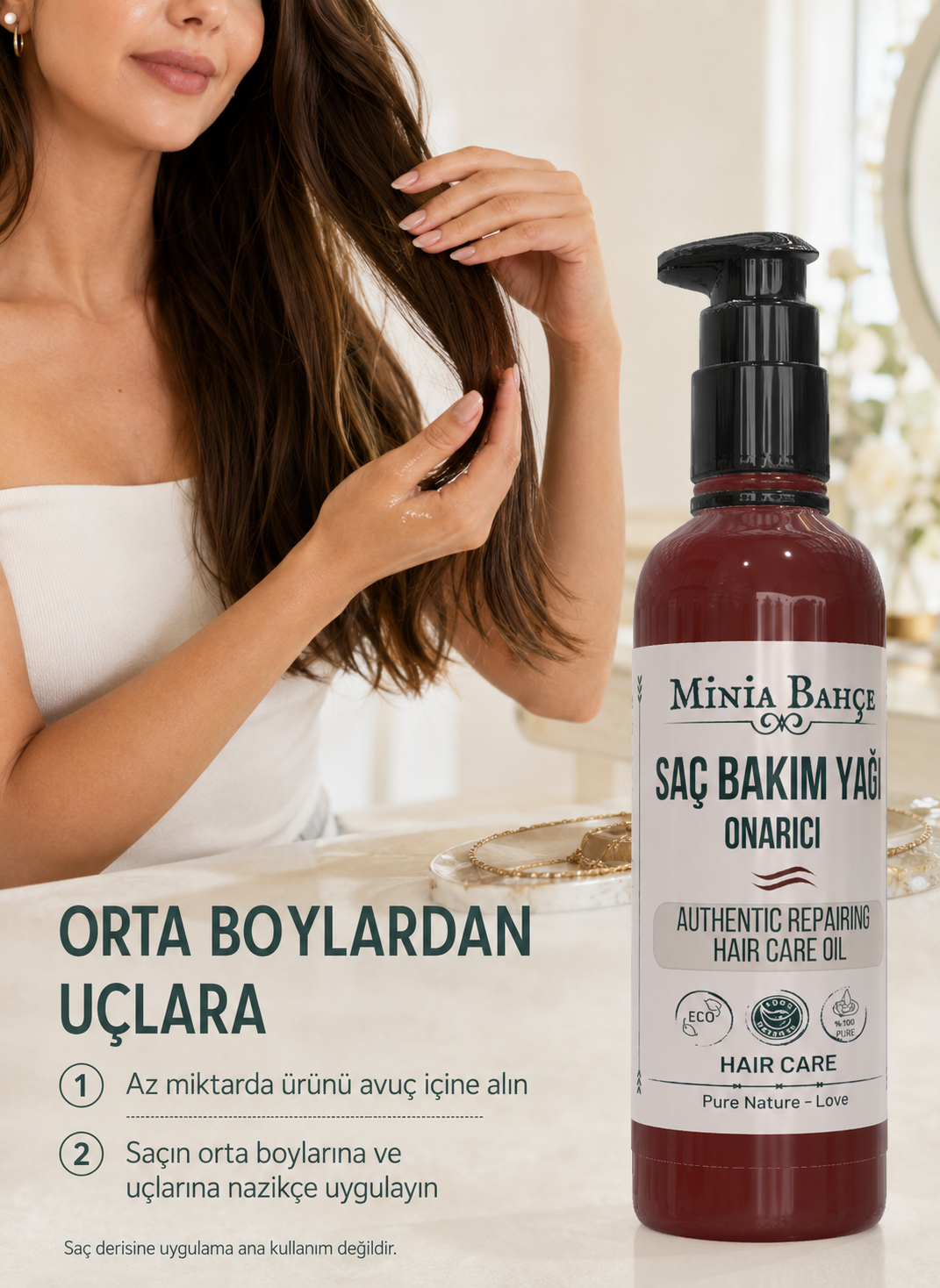 Onarıcı Saç Bakım Yağı, %100 Doğal Ve Katkısız, 100ml
