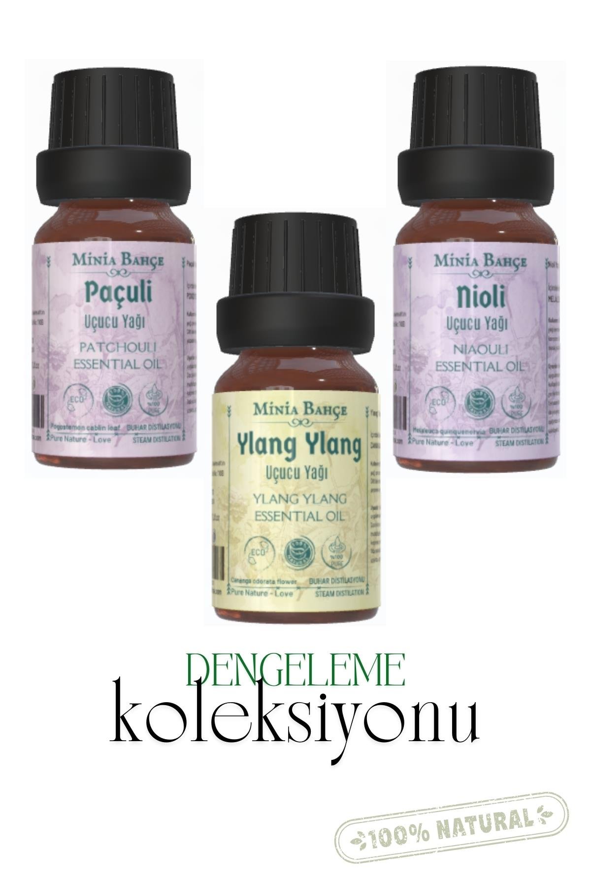 Paçuli Yağı 10ml - Ylang Ylang Yağı 10ml - Nioli Yağı 10ml
