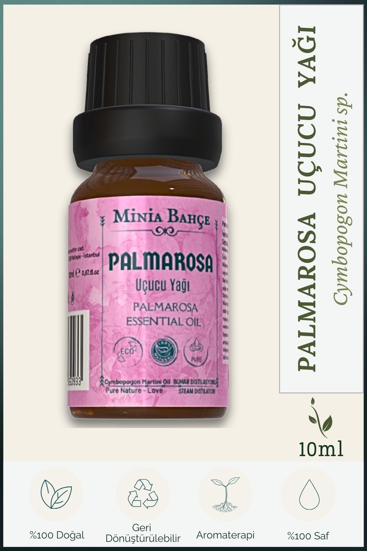 Palmarosa Uçucu Yağı , %100 Saf, 10ml