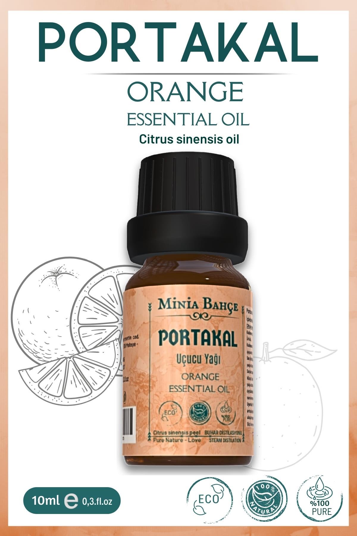 Portakal Uçucu Yağı, %100 Doğal ve Saf. 10 ml