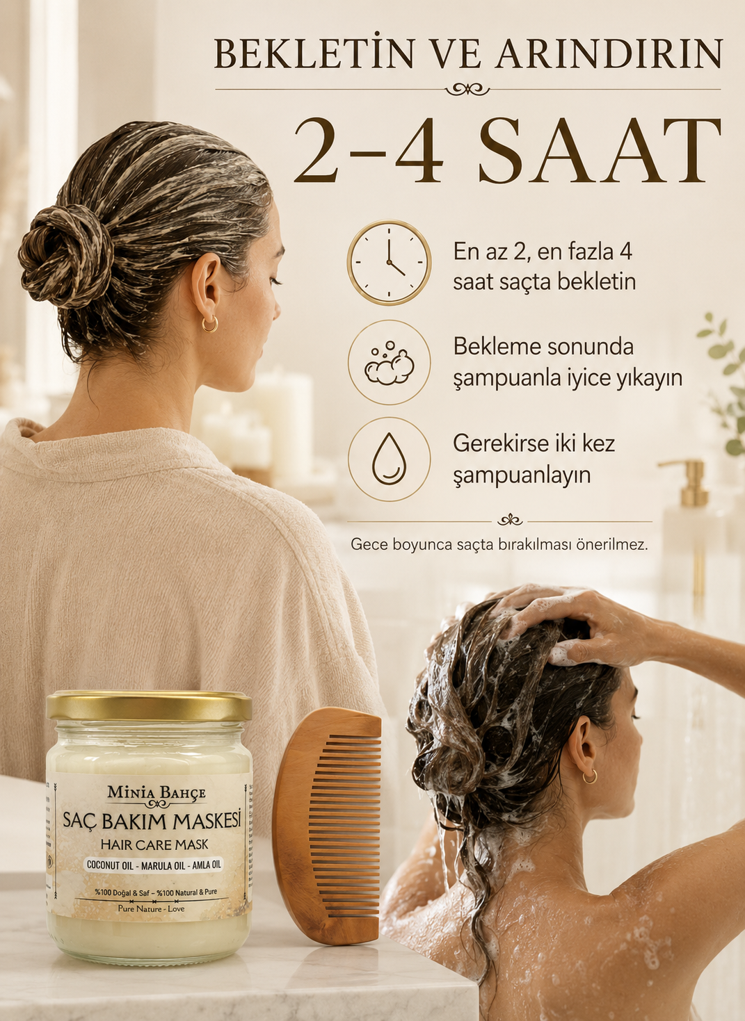 Saç Maskesi, 150ml . %100 Saf ve Doğal