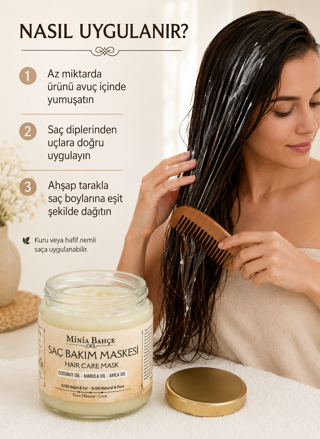 Saç Maskesi, 150ml . %100 Saf ve Doğal