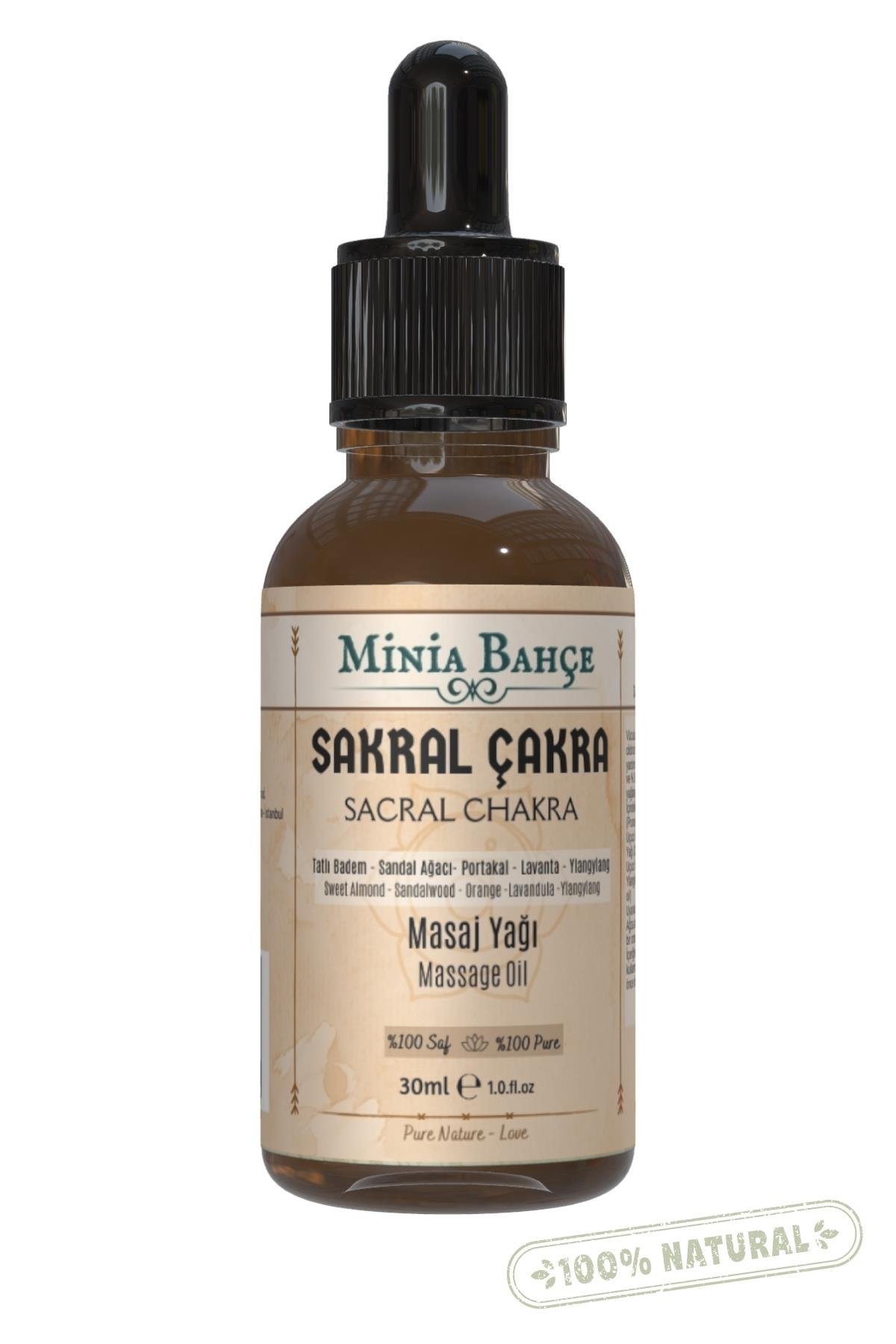 Sakral Çakra Masaj Yağı, Sacral Chakra, 30ml, %100 Saf