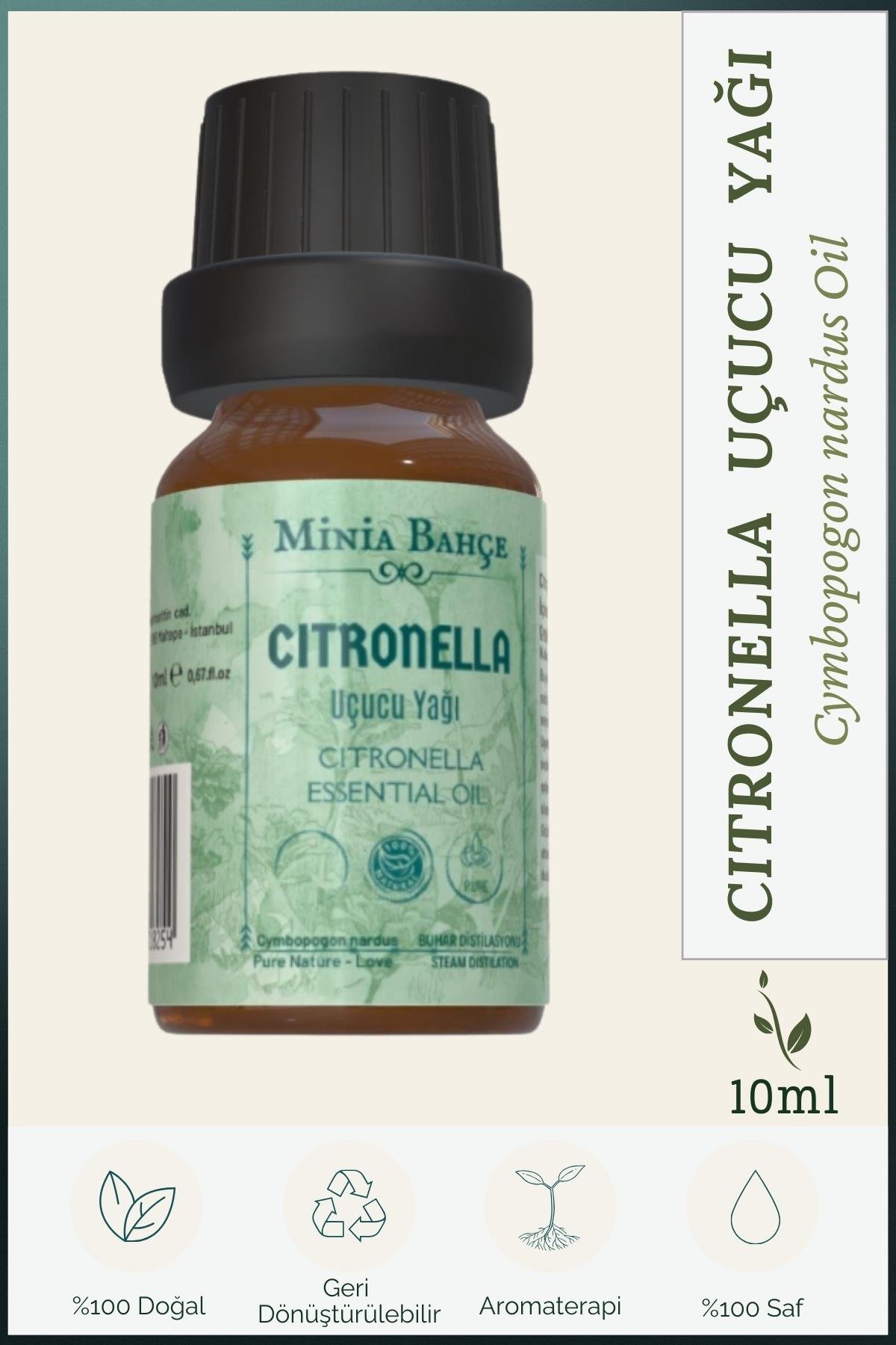 Sitronella Uçucu Yağı % 100 Saf Ve Doğal 10 Ml ( Citronella Oil )