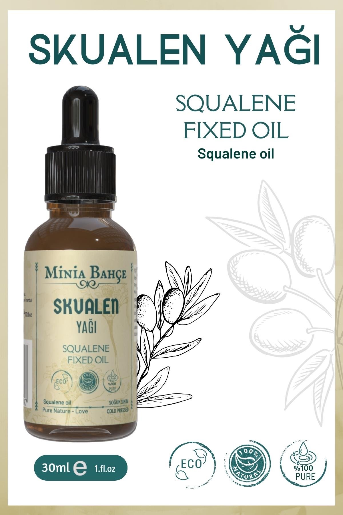 Skualen (SQUALENE) Yağı – %100 Doğal ve Saf, 20 ml