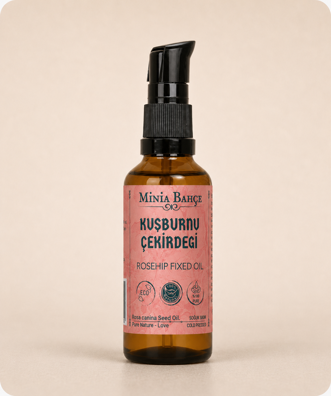 Soğuk Sıkım Kuşburnu Çekirdeği Yağı , %100 Saf, 100ml
