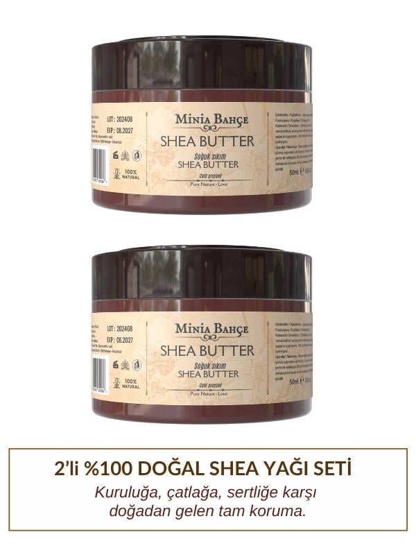 Soğuk Sıkım Shea Butter (Karite) Yağı %100 Doğal & Saf - 50ml x 2