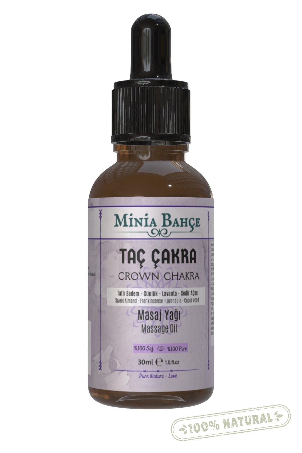 Taç Çakra Masaj Yağı, Crown Chakra, 30ml, %100 Saf