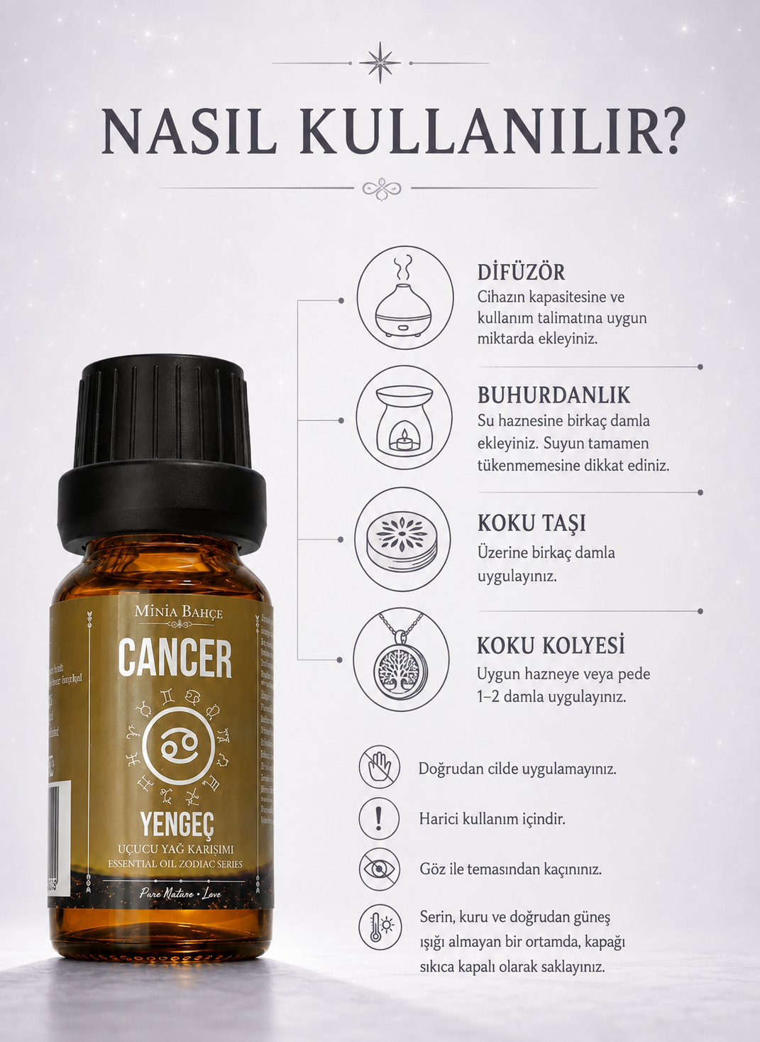 Yengeç Burcu - Cancer, Uçucu Yağ Karışımı, 10ml
