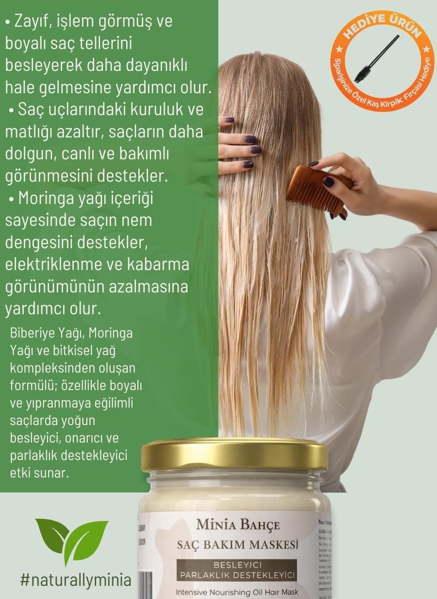 Yoğun Besleyici & Onarıcı Doğal Saç Maskesi, Kuru ve Yıpranmış Saçlar İçin Bitkisel Bakım – 75 ml